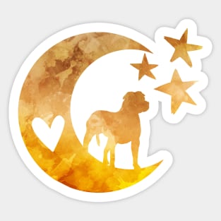 Staffordshire Terrier, amStaff, Staffy, Moon, Stars, Art Sticker